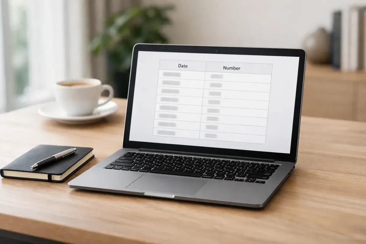 Laptop con foglio di calcolo aperto per tracciamento scommesse